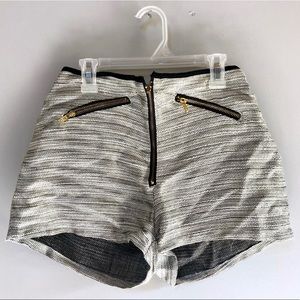 Metallic tweed shorts